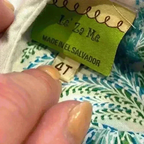 Le' Za Me Pineapple Dress with Bishop Collar Size 4 Colorful Summer Lightweight - Picture 3 of 4